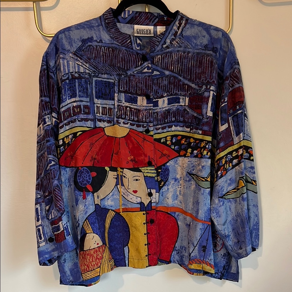 Chico’s Design size 3 Silk Button Down